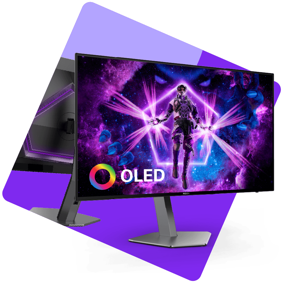 AGON PRO AG276QZD OLED gaming monitor with QHD resolution and 240Hz refresh rate. 0.03ms MRPT response time.