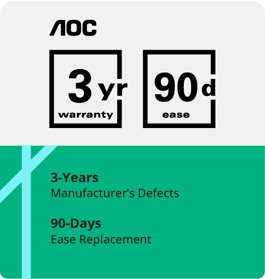 AOC Warranty Program with 3-Years Warranty and 90 Days Advance Replacement